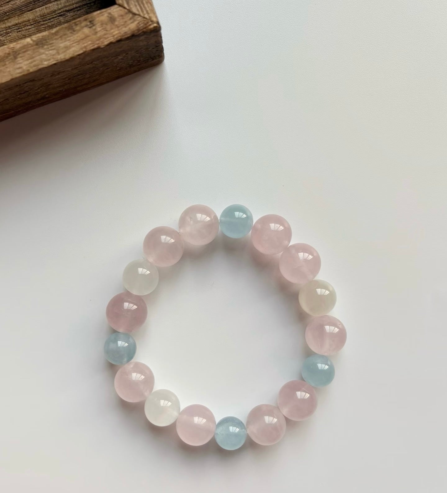 Pink & Aquamarine Mixed Beaded Bracelet For Women